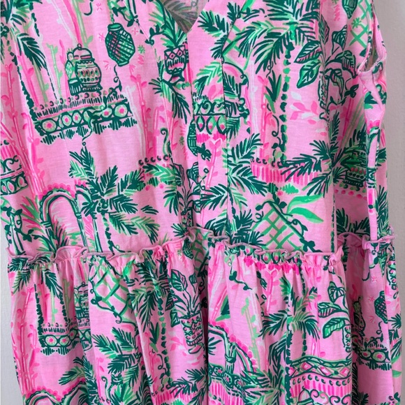 Lily Pulitzer Lorina Tiered Swing Dress in Mandevilla Baby Always Worth it Print - Picture 3 of 11